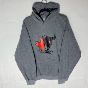 Gildan Bull Riders Canada Grey Pullover Hoodie XL